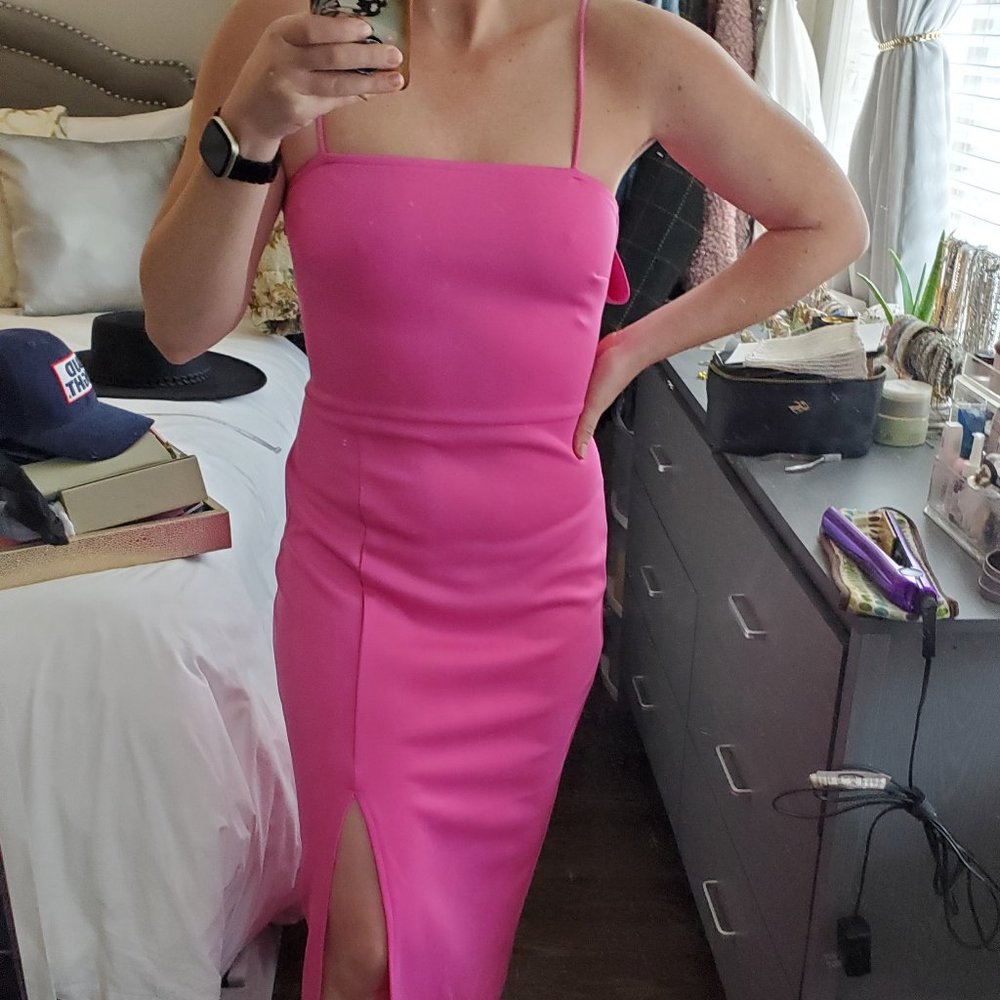 Pink dress with bow